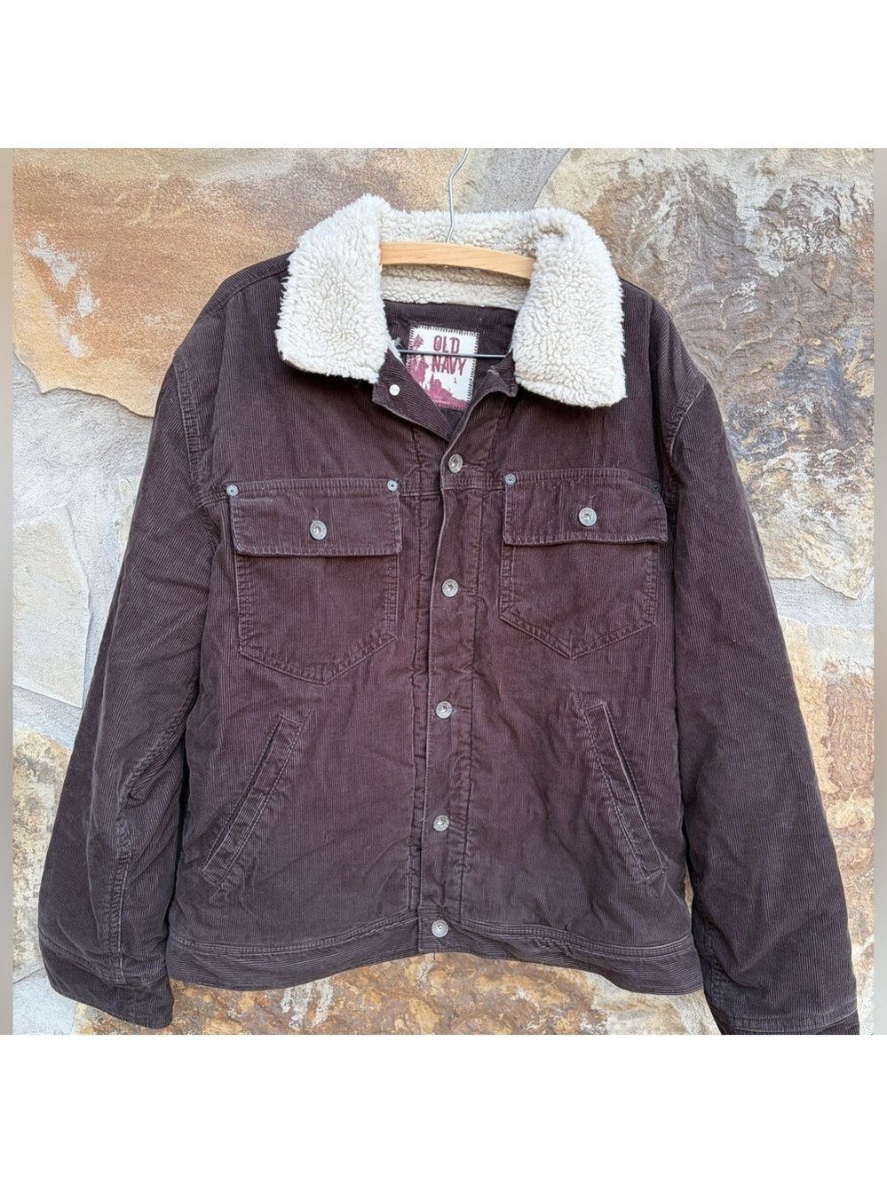 Vintage Old Navy Y2K Corduroy Sherpa Chore Farm Work Jacket Coat Gorpcore